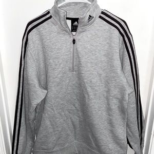 Adidas 3-Stripe 1/4 zip sweater brown/gray